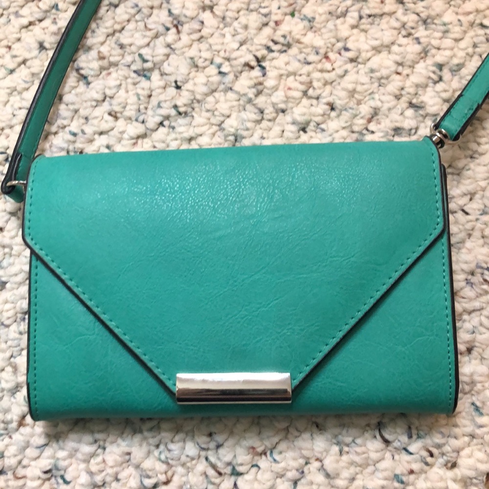 Turquoise crossbody purse with removable strap - Picture 2 of 5
